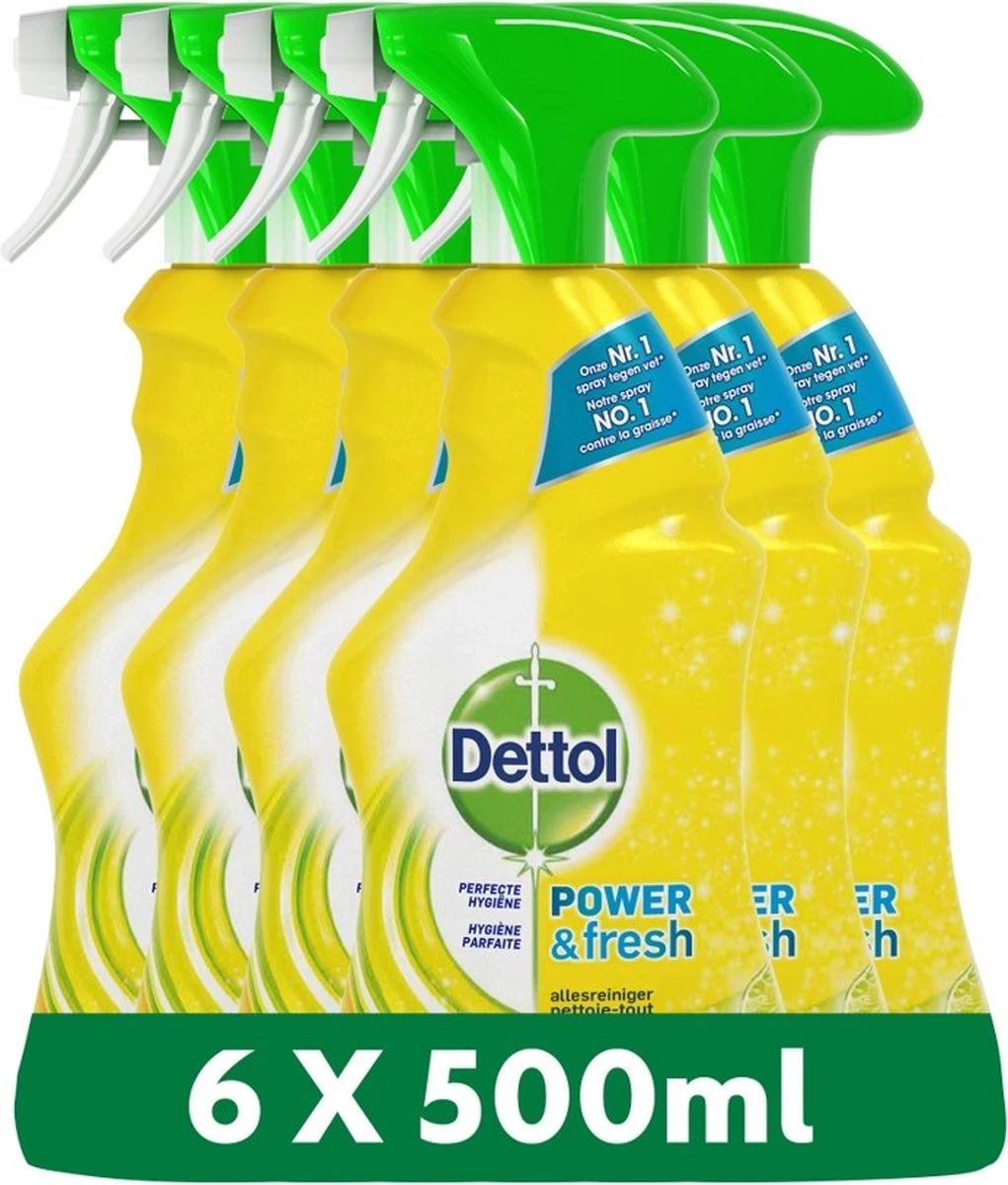 Dettol - Power & Fresh - Allesreinger Spray - Citrus - 6 X 500 Ml 3 Dettol - Power & Fresh - Allesreinger Spray - Citrus - 6 X 500 Ml - Afbeelding 3