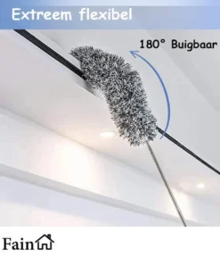 Fain® Plumeau Met Telescoopsteel – Grijs – 80 Tot 280 Cm - Uitschuifbaar – Wasbaar - Flexibel 360° Draaibaar – Duster - Microvezel Ragebol -Schoonmaakartikelen Winkel 1033x1200