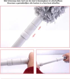 Plumeau/met Telescoopsteel/uitschuifbaar/microvezel Buigbare Borstelkop/9 X 126cm Max-lengte179cm -Schoonmaakartikelen Winkel 1076x1200