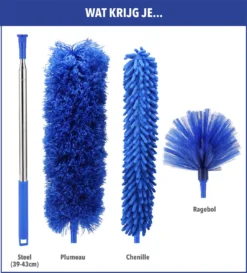 Telescopische Plumeau – Uitschuifbaar – Microvezel – Set Van 3 Opzetstukken – Stoffer – Ragebol -Schoonmaakartikelen Winkel 1084x1200 1