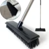 Schrobbezem Zwart Luiwagen Met Steel 120cm - Tuinbezem Straatbezem - Schoonmaak Schrobber Kunststof Harde Bezem - Schrobborstel En Schuurborstel