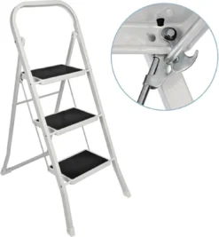 Basic Huishoudtrap 3 Treden - Anti-slip - Max. 150 KG - Anti-Slip Poten