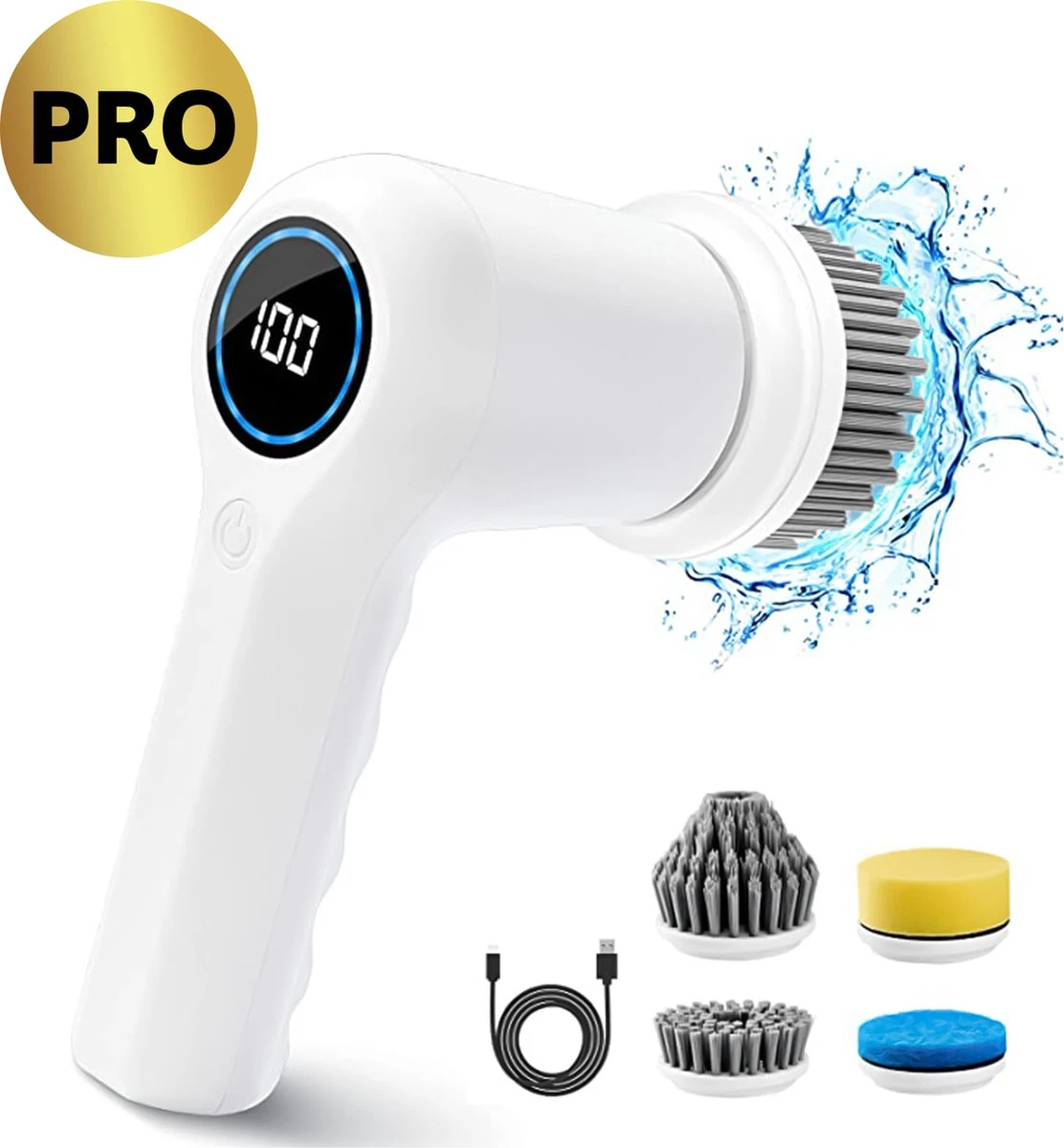 MostEssential Premium Elektrische Schoonmaakborstel 2023 Model – Elektrische Schrobber - Schrobborstel - Poetsmachine – Voor Badkamer Of Keuken - Inclusief 4 Borstelkoppen 1 MostEssential Premium Elektrische Schoonmaakborstel 2023 Model – Elektrische Schrobber - Schrobborstel - Poetsmachine – Voor Badkamer Of Keuken - Inclusief 4 Borstelkoppen