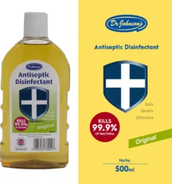 Dr Johnsons Ontsmettingsmiddel - 6 X 500ml Voordeelverpakking - Dettol Antiseptic Alternatief -Schoonmaakartikelen Winkel 1124x1200