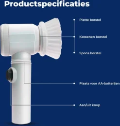 B-care Magic Brush - Elektrische Multifunctionele Schoonmaakborstel - 7 Opzetstukken - Wasborstel - Poetsmachine - Schrobborstel - Handborstel - Werkborstel - Schrobber - Boorborstel - Reinigingsborstel -Schoonmaakartikelen Winkel 1140x1200