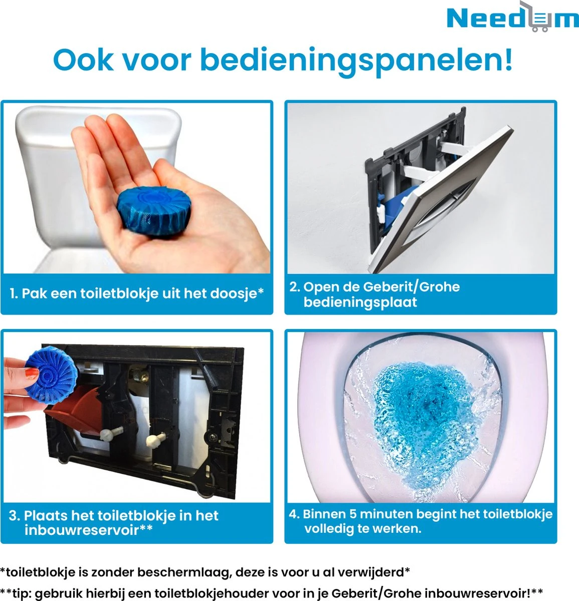 Needum Toiletblokjes Voor Inbouwreservoirs - WC Blokjes - Toiletblokken In Een Voordeelverpakking - 12 Stuks 8 Needum Toiletblokjes Voor Inbouwreservoirs - WC Blokjes - Toiletblokken In Een Voordeelverpakking - 12 Stuks - Afbeelding 8