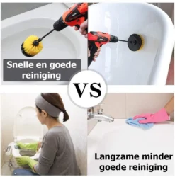 ESSIBLE Schrobborstel - Polypropyleen - Borstel Boormachine - Schrobborstel - Schuurborstel - Automatische Reiniging - 3 Delige Borstelset Voor Boormachine -Schoonmaakartikelen Winkel 1185x1200