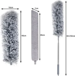 Eleganca Telescopische Plumeau Met Telescoopsteel Met 2 Koppen - 84 Tot 250 Cm - Uitschuifbaar - Ragebol - Stoffer - Lichtgewicht -Schoonmaakartikelen Winkel 1190x1200 2