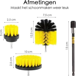 Professionele 4 Delige Borstelset Voor De Boormachine Incl. Verlengstuk, Deze Schoonmaak Schuurborstel Elektrisch Opzetborstel Schrobborstel Set Is Geschikt Als Schrobber Voor Badkamer, Auto, Keuken En Tuin -Schoonmaakartikelen Winkel 1196x1200
