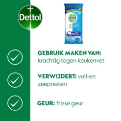 Dettol - Power & Fresh - Schoonmaakdoekjes - Oceaanfris - 4 X 80 Doekjes -Schoonmaakartikelen Winkel 1199x1200 1