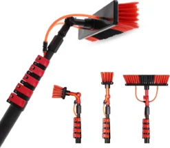 Merkloos Telescoopsteel Ramenwassen 4,6M - Met Borstel & Waterdoorvoer - Voor Ramen - Watertoevoer - Borstel -Schoonmaakartikelen Winkel 1200x1051