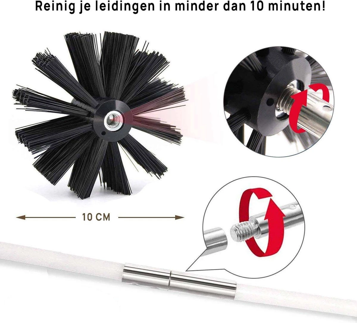 Kibani Schoorsteenborstel 7 Meter - Schoorsteenreiniger - Schoorsteenveger - Schoorsteenveegset - Schoorsteen Borstel - Veegkit - Borstelset Voor Boormachine - Boormachine 6 Kibani Schoorsteenborstel 7 Meter - Schoorsteenreiniger - Schoorsteenveger - Schoorsteenveegset - Schoorsteen Borstel - Veegkit - Borstelset Voor Boormachine - Boormachine - Afbeelding 6