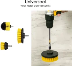 Professionele 4 Delige Borstelset Voor De Boormachine Incl. Verlengstuk, Deze Schoonmaak Schuurborstel Elektrisch Opzetborstel Schrobborstel Set Is Geschikt Als Schrobber Voor Badkamer, Auto, Keuken En Tuin -Schoonmaakartikelen Winkel 1200x1105