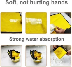 Microvezel Auto Droogdoek - 30cm X 40cm - Poetsdoek - Auto Poetsdoek - Schoonmaak Accesoires - Auto Handdoek - Droogdoek - Geel/Grijs - Watermagneet. -Schoonmaakartikelen Winkel 1200x1106