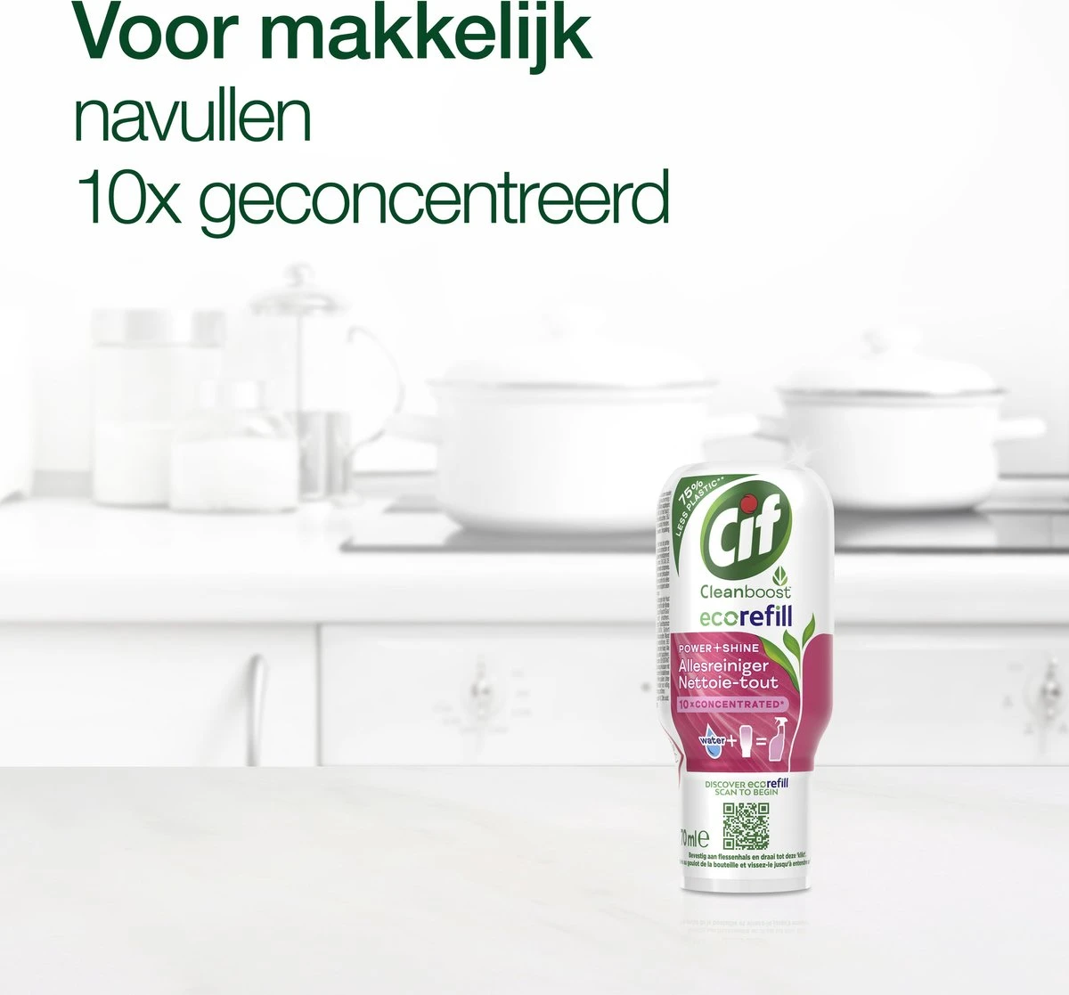 Cif CleanBoost Power & Shine Allesreiniger Ecorefill Capsules - 10 X 70 Ml - Voordeelverpakking 4 Cif CleanBoost Power & Shine Allesreiniger Ecorefill Capsules - 10 X 70 Ml - Voordeelverpakking - Afbeelding 4