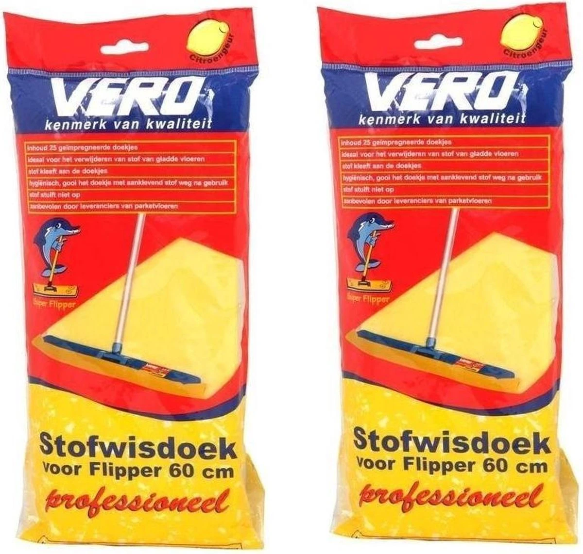 Vero Stofwisdoek 60x25 Cm Duopack - Geel 1 Vero Stofwisdoek 60x25 Cm Duopack - Geel