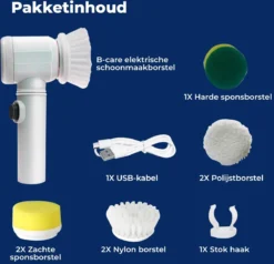 B-care Magic Brush - Elektrische Multifunctionele Schoonmaakborstel - 7 Opzetstukken - Wasborstel - Poetsmachine - Schrobborstel - Handborstel - Werkborstel - Schrobber - Boorborstel - Reinigingsborstel -Schoonmaakartikelen Winkel 1200x1155