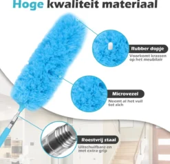 JUST23 Plumeau Uitschuifbaar Met Telescoopsteel – 60 Tot 140 Cm – Ragebol – Stoffer – Duster - Blauw - Incl. Microfiber Doek -Schoonmaakartikelen Winkel 1200x1156