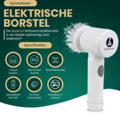 Apeiron Elektrische Schoonmaakborstel - Poetsmachine - Poliermachine - Schrobborstel - Handborstel - Werkborstel - Schrobber - Boorborstel - Wasborstel - Schoonmaakmiddelen - Reinigingsborstel - 3 Opzetstukken -Schoonmaakartikelen Winkel 1200x1157