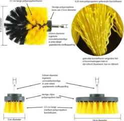 Merkloos Kibani 3 Delige Borstelset Voor Boormachine - Schrobborstel - Polypropyleen - Borstel Boormachine - Schuurborstel - Automatische Reiniging - Reinigingsborstels Voor Boormachine - Schoonmaakborstel -Schoonmaakartikelen Winkel 1200x1164