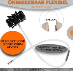 Schoorsteenveegset - 8 Meter - 2 Borstelkoppen - Professioneel - Schoorsteen Borstel - Veegkit - Haardset Voor Houtkachel - Flexibel - Schoorsteenveger - Pelletkachel Accessoires - Schoorsteen Reiniger - Geschikt Voor Boormachines -Schoonmaakartikelen Winkel 1200x1167