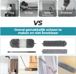 Novabeau® - Telescopische Plumeau – Plumeau Met Telescoopsteel – Ragebol – Uitschuifbaar – Grijs – 3-delige Set -Schoonmaakartikelen Winkel 1200x1169 1