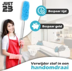 JUST23 Plumeau Uitschuifbaar Met Telescoopsteel – 60 Tot 140 Cm – Ragebol – Stoffer – Duster - Blauw - Incl. Microfiber Doek -Schoonmaakartikelen Winkel 1200x1178 1