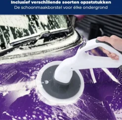 B-care Elektrische Schoonmaakborstel - 4 Opzetstukken - Wasborstel - Poetsmachine - Schrobborstel - Handborstel - Werkborstel - Schrobber - Boorborstel - Schoonmaakmiddelen - Reinigingsborstel -Schoonmaakartikelen Winkel 1200x1184 3