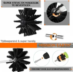 Schoorsteenveegset - 8 Meter - 2 Borstelkoppen - Professioneel - Schoorsteen Borstel - Veegkit - Haardset Voor Houtkachel - Flexibel - Schoorsteenveger - Pelletkachel Accessoires - Schoorsteen Reiniger - Geschikt Voor Boormachines -Schoonmaakartikelen Winkel 1200x1188