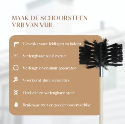 Waay Lifestyle Schoorsteenveegset - Schoorsteenborstel 6 Meter - Schoorsteenreiniger - Schrobborstels - Schoorsteenveger - Flexibele Steel - Geschikt Voor Boormachine - Wit -Schoonmaakartikelen Winkel 1200x1191