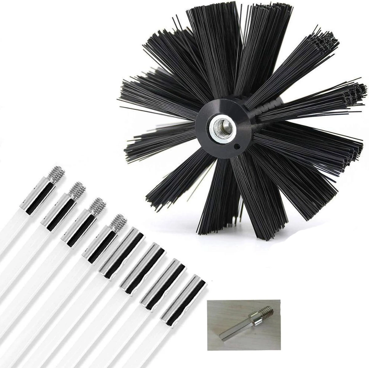 Kibani Schoorsteenborstel 7 Meter - Schoorsteenreiniger - Schoorsteenveger - Schoorsteenveegset - Schoorsteen Borstel - Veegkit - Borstelset Voor Boormachine - Boormachine 2 Kibani Schoorsteenborstel 7 Meter - Schoorsteenreiniger - Schoorsteenveger - Schoorsteenveegset - Schoorsteen Borstel - Veegkit - Borstelset Voor Boormachine - Boormachine - Afbeelding 2