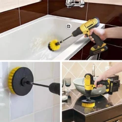 Merkloos 4-delige Borstelset Voor Boormachine - Inclusief Verlengstuk - Opzetborstels - Schrobborstel - Schuurborstel - Schoonmaakborstel - Tapijtreiniger - Brush - Geel - Gratis Verzending -Schoonmaakartikelen Winkel 1200x1199 1