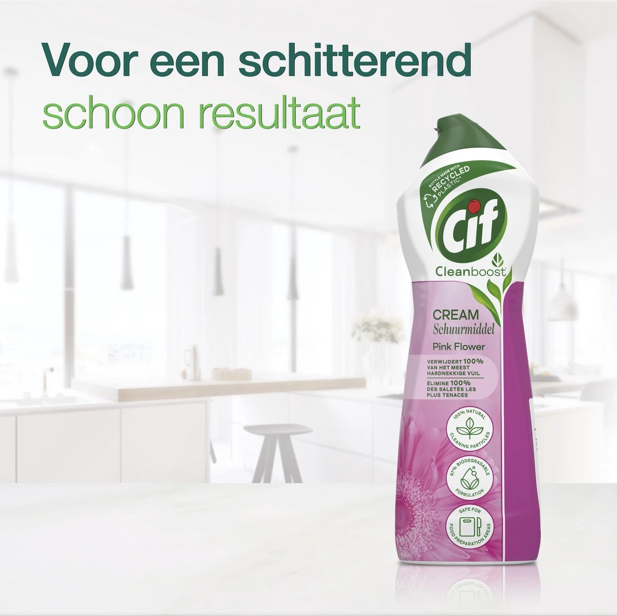 Cif CleanBoost Cream Pink Schuurmiddel - 8 X 750 Ml - Voordeelverpakking 5 Cif CleanBoost Cream Pink Schuurmiddel - 8 X 750 Ml - Voordeelverpakking - Afbeelding 5