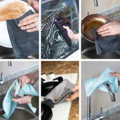 Tuiste Set Van 4, Grijs, Microvezel Microvezeldoeken, Permium Poetsdoeken, Stofdoeken, Nano Poetsdoeken, Micro Magic Magische Doeken, Multifunctionele Reinigingsdoeken, Set Van 4, 37 X 57 Cm -Schoonmaakartikelen Winkel 1200x1200 1011