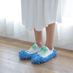 Merkloos Dweil Schoenen Vloermop (Blauw) - Vaatdoek - Keukendoek - Droogdoek - Microvezeldoek - Microvezel Doek - Microfiber Dweil - Multifunctioneel - Voor Vloer, Ramen En Auto | 1 Paar -Schoonmaakartikelen Winkel 1200x1200 1016