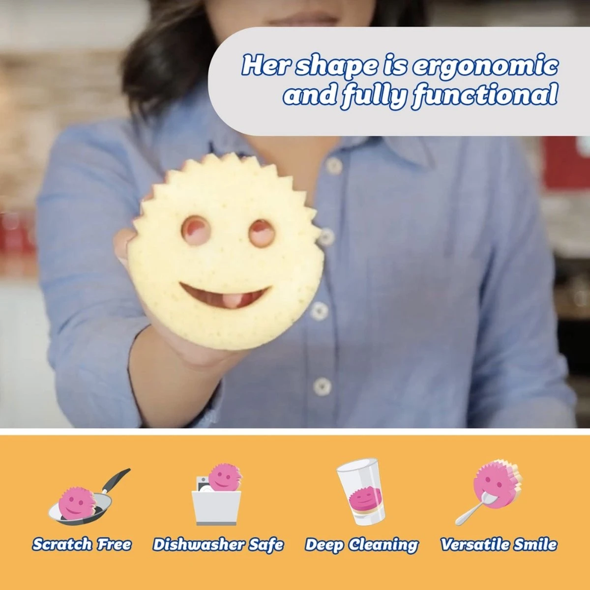 Scrub Daddy - Scrub Mommy Krasvrije Spons Dubbelzijdig Roze 9 Scrub Daddy - Scrub Mommy Krasvrije Spons Dubbelzijdig Roze - Afbeelding 9