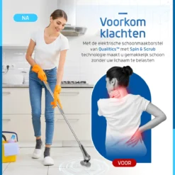 Qualitics Elektrische Schoonmaakborstel - Roterende Polijstmachine - Schrobborstel - Poetsmachine - Vloerreiniger Met 10 Opzetstukken -Schoonmaakartikelen Winkel 1200x1200 135