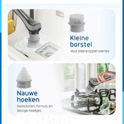 Qualitics Elektrische Schoonmaakborstel - Roterende Polijstmachine - Schrobborstel - Poetsmachine - Vloerreiniger Met 10 Opzetstukken -Schoonmaakartikelen Winkel 1200x1200 137