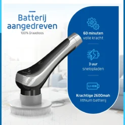 Qualitics Elektrische Schoonmaakborstel - Roterende Polijstmachine - Schrobborstel - Poetsmachine - Vloerreiniger Met 10 Opzetstukken -Schoonmaakartikelen Winkel 1200x1200 139