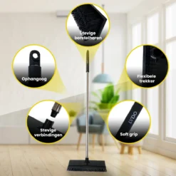 Schrobbezem Zwart Luiwagen Met Steel 120cm - Tuinbezem Straatbezem - Schoonmaak Schrobber Kunststof Harde Bezem - Schrobborstel En Schuurborstel -Schoonmaakartikelen Winkel 1200x1200 153