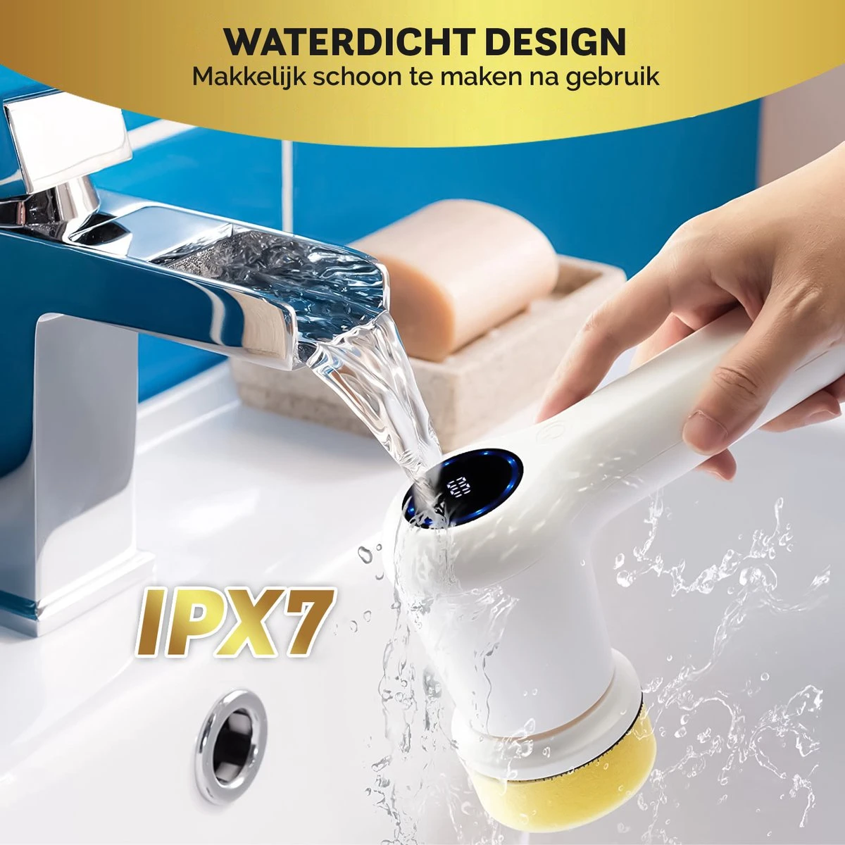 MostEssential Premium Elektrische Schoonmaakborstel 2023 Model – Elektrische Schrobber - Schrobborstel - Poetsmachine – Voor Badkamer Of Keuken - Inclusief 4 Borstelkoppen 2 MostEssential Premium Elektrische Schoonmaakborstel 2023 Model – Elektrische Schrobber - Schrobborstel - Poetsmachine – Voor Badkamer Of Keuken - Inclusief 4 Borstelkoppen - Afbeelding 2