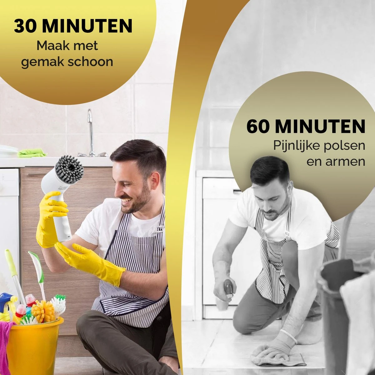 MostEssential Premium Elektrische Schoonmaakborstel 2023 Model – Elektrische Schrobber - Schrobborstel - Poetsmachine – Voor Badkamer Of Keuken - Inclusief 4 Borstelkoppen 6 MostEssential Premium Elektrische Schoonmaakborstel 2023 Model – Elektrische Schrobber - Schrobborstel - Poetsmachine – Voor Badkamer Of Keuken - Inclusief 4 Borstelkoppen - Afbeelding 6