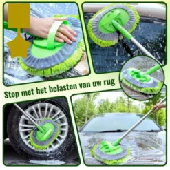 Merkloos Professionele Telescopische Wasborstel + Tonova Pen - Auto Schoonmaakborstel - Anti Slip - Auto, Caravan & Camper - Uitschuifbaar - Groen -Schoonmaakartikelen Winkel 1200x1200 2