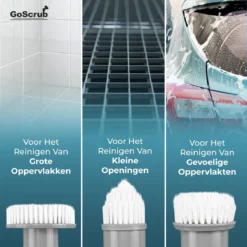 GoScrub® Elektrische Schoonmaakborstel – Elektrische Schrobber - Schrobborstel – Voor Badkamer Of Keuken – Schrobber Met Steel – Luiwagen – Polijstmachine - Poetsmachine Met 10 Opzetstukken -Schoonmaakartikelen Winkel 1200x1200 228