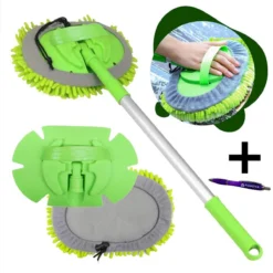 Merkloos Professionele Telescopische Wasborstel + Tonova Pen - Auto Schoonmaakborstel - Anti Slip - Auto, Caravan & Camper - Uitschuifbaar - Groen