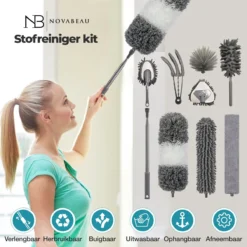 NovaBeau Plumeau Met Telescoopsteel – Microvezel Ragebol Uitschuifbaar - 9-delig Duster Set Met Voegenborstel – RVS Stoffer – Grijs Chenille Borstel – Wasbaar En Draaibaar -Schoonmaakartikelen Winkel 1200x1200 254