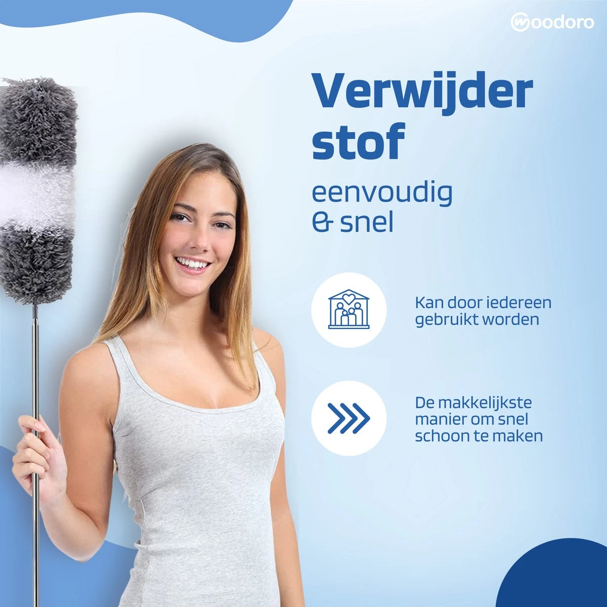 Woodoro Ragebol Uitschuifbaar Complete 9-Delige Set - Verstelbare Telescoopsteel - Plumeau - RVS - Zwart & Grijs 2 Woodoro Ragebol Uitschuifbaar Complete 9-Delige Set - Verstelbare Telescoopsteel - Plumeau - RVS - Zwart & Grijs - Afbeelding 2