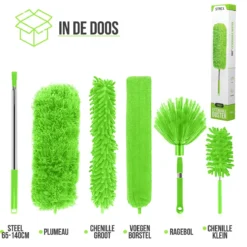 Strex Telescopische Plumeau Set Met Telescoopsteel - 60 Tot 140 Cm - Uitschuifbaar - Flexibel - Microvezel Ragebol - 5-Delige Schoonmaak Set -Schoonmaakartikelen Winkel 1200x1200 326