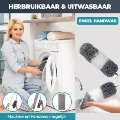 Novabeau® - Telescopische Plumeau – Plumeau Met Telescoopsteel – Ragebol – Uitschuifbaar – Grijs – 3-delige Set -Schoonmaakartikelen Winkel 1200x1200 331