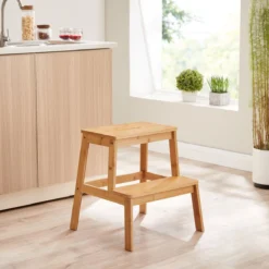 ACAZA Krukje In 2 Niveaus - Houten Opstapje - Bruin -Schoonmaakartikelen Winkel 1200x1200 333